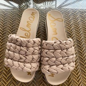 Sam Edelman, slip on nude woven sandal, size 8, lightly used